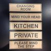 Staff ONLY Wooden Self-Stick Door Sign
