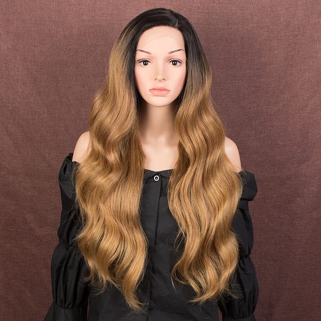 Style Icon Wigs Lace Front Wig 27 Inches Long Hair Wigs For Women Hair Replacement Side Part Synthetic Wig (27", SOP43026)