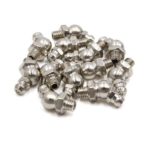 uxcell 12pcs M6 x 1 Nickel Plated 45 Degree Grease Nipple Fitting for Car Scooter