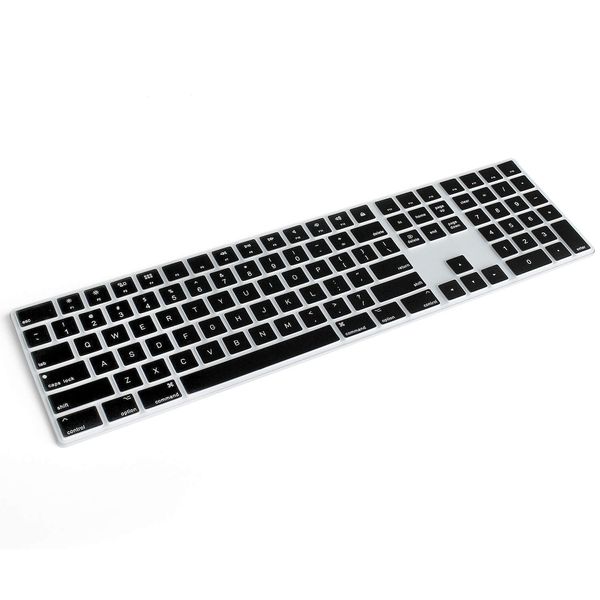 Silicone Keyboard Cover for Apple Magic Keyboard with Numeric Keypad MQ052LL/A (A1843) US Layout Ultra Thin Protector Skin (for Magic Keyboard (MQ052LL/A), Black)