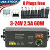 Adjustable Power Supply Adapter 3V-24V 2.5A 60W Controller LCD Display 8 Plugs