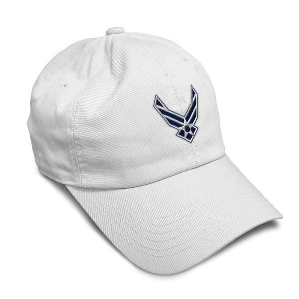 Speedy Pros Soft Baseball Cap Air Force Emblem Embroidered Military Insignias Twill Cotton Dad Hats for Men & Women White Design Only