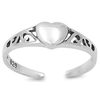 .925 Sterling Silver Toe Ring - Scroll heart