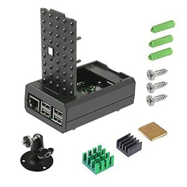 for Raspberry Pi 4B Case Supporting Camera Installation with black-pi 3/4