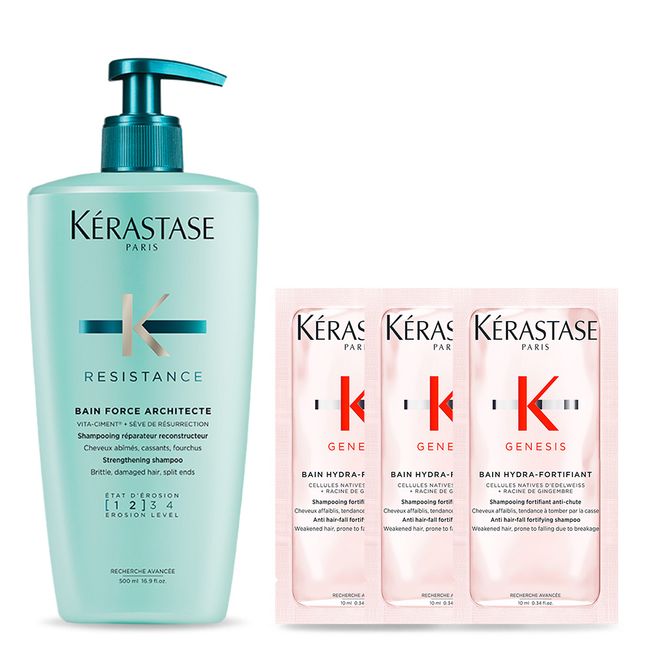 [Kerastase][Shampoo for damaged hair] Bang Force Architect 500ml [Additional 3 types of shampoo sachets provided]