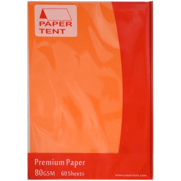 Papertent A4 Premium Colour Paper 80gsm 60 Sheets - Orange