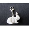 Miniblings Bunny Charm Pendant for Bracelet Wristlet Rabbit Sitting White Easter