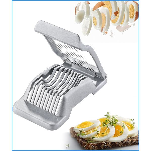 Egg Slicer for Hard Boiled Eggs, Heavy Duty Strawberry Cutter, Stainless Steel