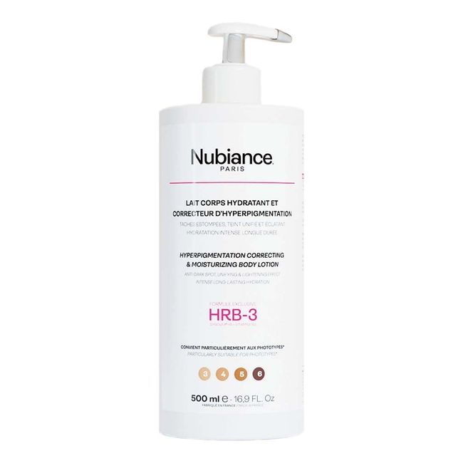 NUBIANCE - HRB-3 Moisturising Body Lotion - For Hyperpigmentation Problems of Various Origins - Less Rough Skin - More Moisture and Suppleness - Lightening Care - 500ml