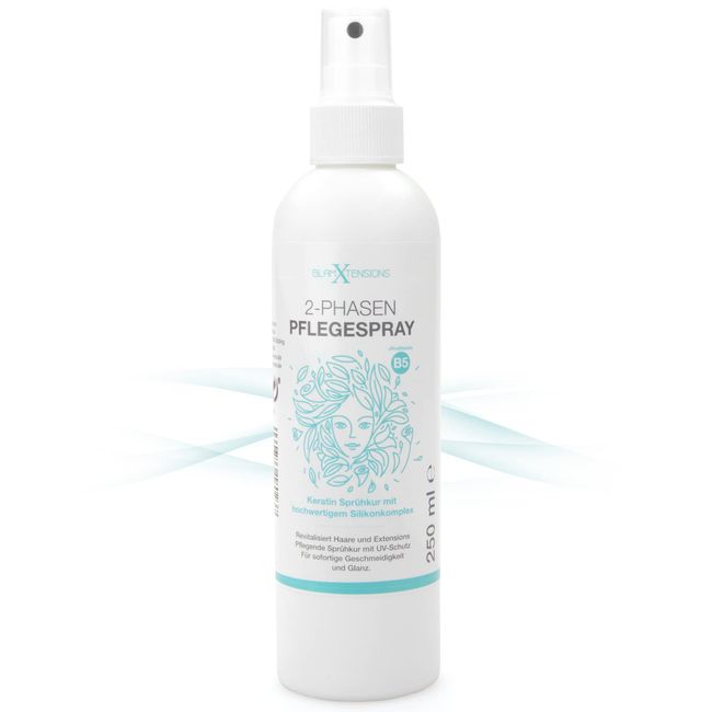 2-Phasen Pflegespray mit hochwertigem Silikonkomplex, 250 ml, Pflegende Keratin Sprühkur mit Kollagen und UV-Schutz, Conditioner für sofortige Geschmeidigkeit und Glanz. Pflegt, Befeuchtet & Beschützt