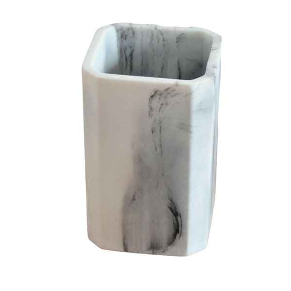 Marble White Grey Design Bathroom Accessories Organiser Tumbler Holder Soap Dispenser Tray (Tumbler)