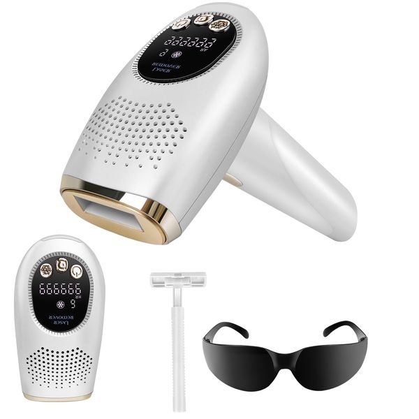 Hair Removal Device,IPL Laser Hair Removal with 9 Energy Levels(Max 15J),3-in-1 Laser Hair Removal Device with 600-1200nm Wavelength,Infrared Light Epilator for Woman and Men