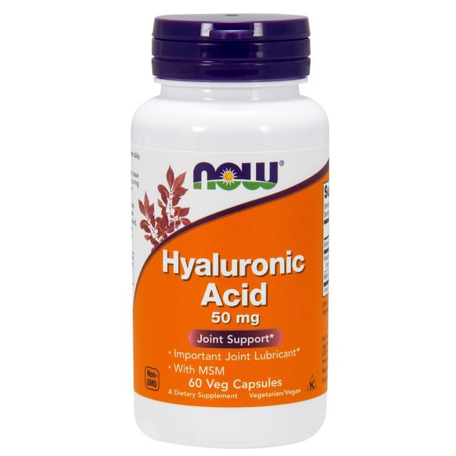 NOW Foods Hyaluronic Acid w/MSM, 50 mg, 60 Veg Capsules