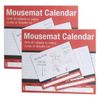 2x Mousemat Calendar Weekly Desk Planner Pad, 60 Sheets, Week-to-View Format, Undated