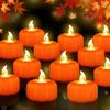 Fall Pumpkin Tea Lights, 12 Pack LED Orange Pumpkin Lights For Home Decor