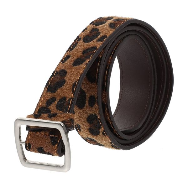 VALICLUD Womens Belt Leopard Belts for Womens Leather Belt Leopard Print Belts for Women Casual Square Belt Buckles for Women (Non- porous Women’s Belt