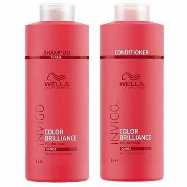 (2 PACK) Wella Invigo Brilliance Shampoo and Conditioner Coarse Duo, 33.8 oz