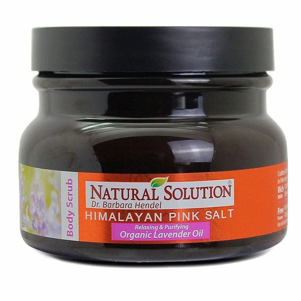 Natural Solution Himalayan Pink Salt Body Scrub w/ Organic Lavender Oil -12.3 oz