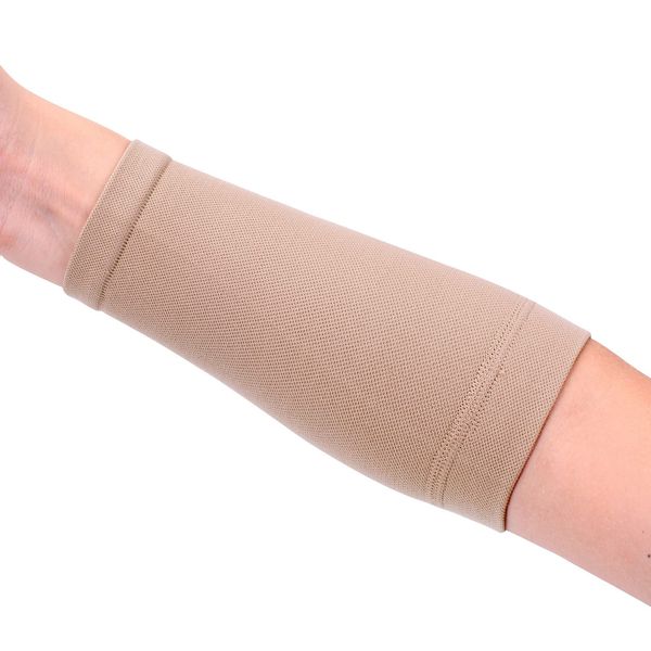 FSSuiQi 1 Pcs Black/Beige Lengthened Forearm Compression Arm Slimming Sleeve, Tattoo Cover Up Bands Concealer Support, Carpal Tunnel Arthritis Arm Support (Large, 1 Pcs, Beige)