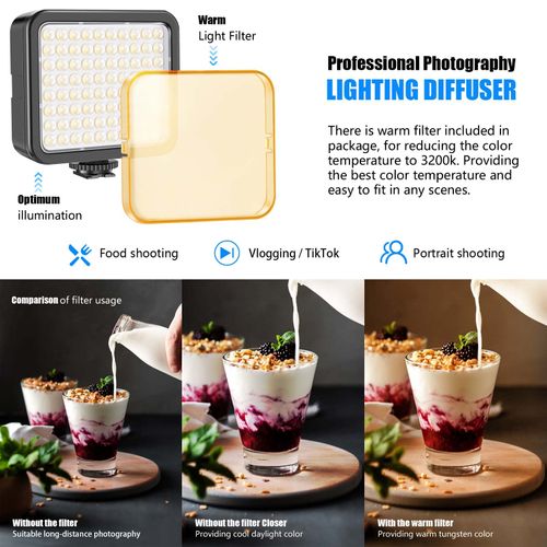 Mettlelite VL80 LED Video Light Kit Portable Continuous on Camera Photography Lighting Ultra Bright with Mini Tripod & Color Filters for Streaming Video Conferencing Gaming TikTok Vlogging