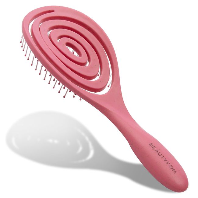 Beautypom Detangle Hair Brush - Effortless Knot Removal and Styling for Women, Men, and Kids - Achieve Healthy, Gorgeous Hair with Ease and Elegance - Pink