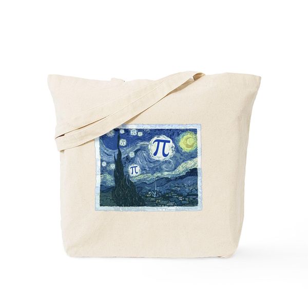 CafePress Pi In The Sky Tote Bag Natural Canvas Tote Bag, Reusable Shopping Bag