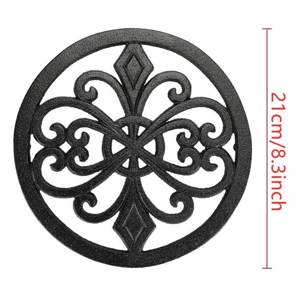 Round Cast Iron Trivet,Table Decorative Pot Holder,Trivet Mats Metal Trivets for Serving Hot Dish,Pot,Kitchen or Dinning Table Decorations