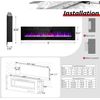 72" Ultra-Thin Electric Fireplace Wall-Mounted & Recessed Fireplace Heater