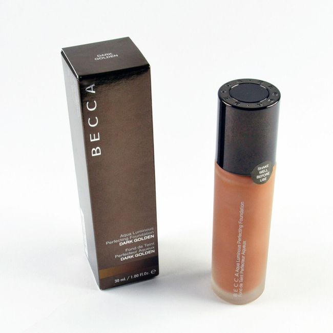 Becca Aqua Luminous Perfecting Foundation Dark Golden - Size 30mL / 1 Oz. New