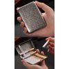 CaLeQi Cigarette Case Holds 16,Glossy Silver (16 Copper Cigarettes case)