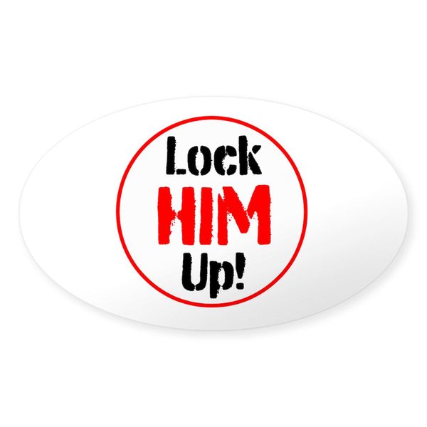 CafePress Lock Him Up Sticker Oval Car Bumper Sticker