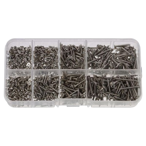 Fudeshe Self-Tapping Screws 800pcs Silver Assortment Kit Stainless Steel Phillips Drive Screws Self Drilling M2 Knobs Screws Pull Handles