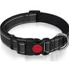 2 Pack Reflective Dog Collar with Safety Locking Buckle, M Size Width 14-20 Inch