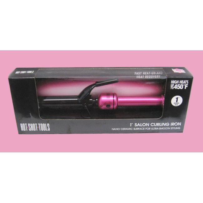 HOT SHOT TOOLS HELEN OF TROY 1" CURLING IRON TITANIUM BARREL PINK - NIB