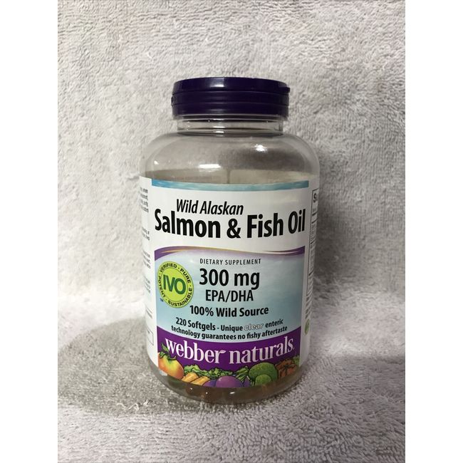 Webber Naturals Wild Alaskan Salmon & Fish Oil, 300 mg EPA/DHA 220 Softgels