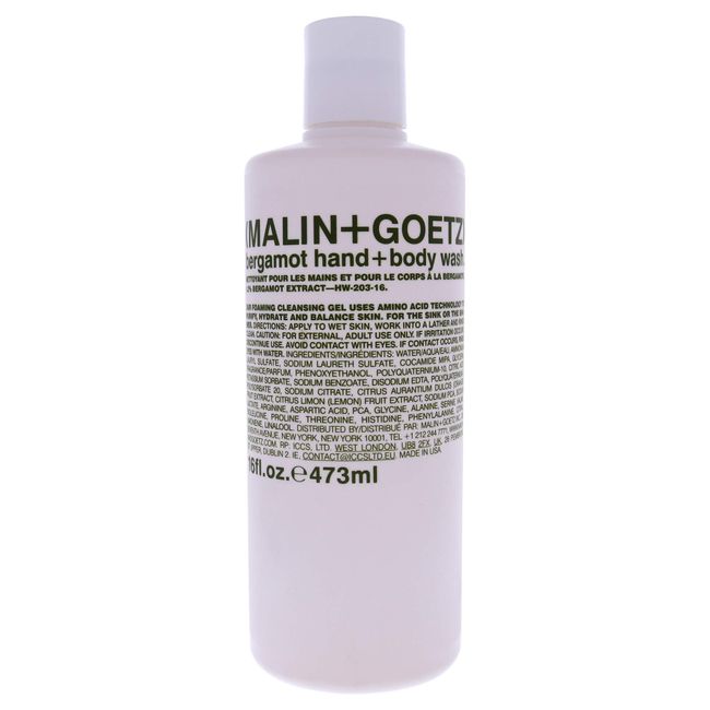 Malin + Goetz Essential Bergamot Hand + Body Wash—purifying, hydrating hand + body wash. natural ingredients for all skin types, soap for sensitive/dry skin. No stripping/ irritation. 16 Fl oz