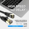 SHD Flat Cat7 Ethernet Cable(3 Pack) Network Patch Cable with 60pcs Cable Clips FTP/STP LAN Cable Computer Patch Cord-50 Feet