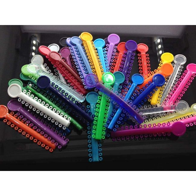 Orthodontic Ligature Ties Orthodontic Elastomeric O-rings Braces Rubber Bands(1040pcs) (Multi Color)