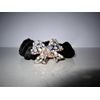 Bow shaped hair tie pony tail holder scrunchie with crystals