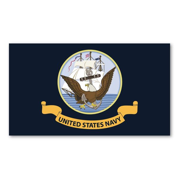 Magnet, USN Flag, United States Navy, 7" x 4"