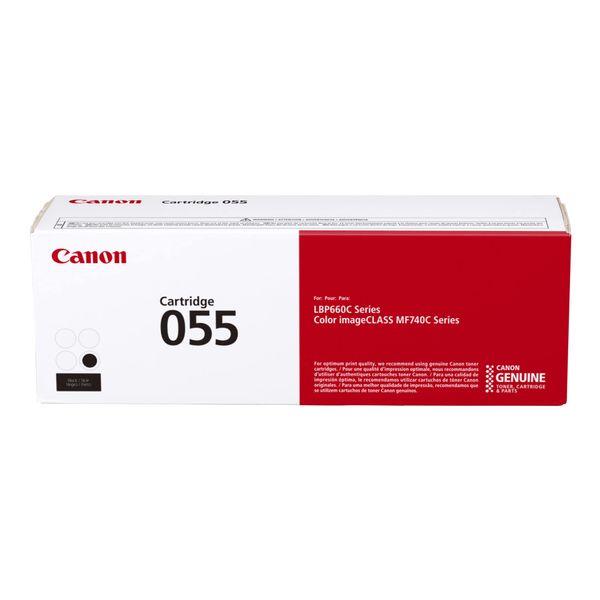 Canon Genuine Toner, Cartridge 055 Black (3016C001) 1 Pack Color imageCLASS MF741Cdw, MF743Cdw, MF745Cdw, MF746Cdw, LBP664Cdw Laser Printers