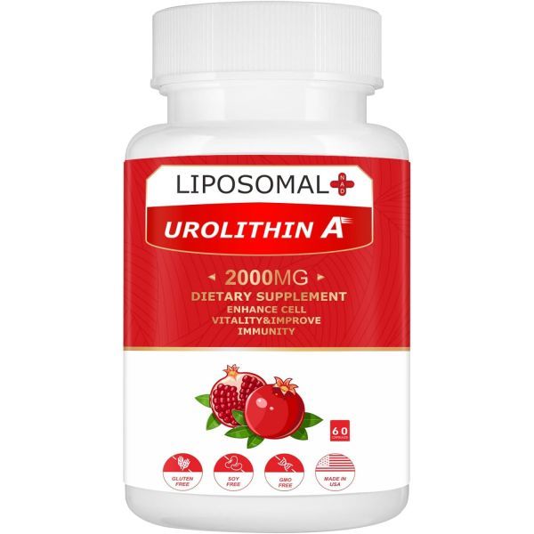 VITACRLLYNMN Liposomal Urolithin 2000MG Organic Pomegranate Extract Mitochondrial NAD Energy Contains 60 Capsules Antioxidant