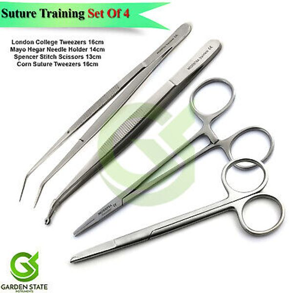 Wound Stitching Suturing Set Medical Suture Training Scissors Tweezers Forceps