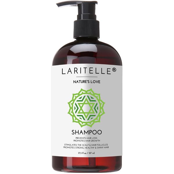 Laritelle Organic Shampoo 17.5 oz | Organic Quinoa + Keratin + Follicle Stimulating Rosemary, Ginger & Grapefruit | Hair Loss Prevention, Clarifying, Softening, Strengthening | NO GMO. Vegan