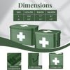 Metal First Aid Empty Box, Medicine Storage Organizer with Removable Tray Handle