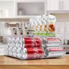 Clear Soda Can Organizer, Refrigerator Stackable Bin Dispenser with Lid - 2-Pack