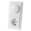Milos Dimmer with Socket Set 2-Way Frame Matt White Rotary Dimmer with On/Off Switch for Dimmable Light Bulbs