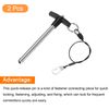 sourcing map 2Pcs T Handle Lock Pins, 8mm x 90mm Usage Length Stainless Steel Push-Button Quick Release Pin