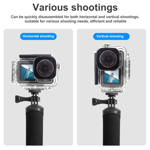 FitStill 196FT/60M Underwater Waterproof Case with Magnetic Quick Release Interface Compatible with DJI Osmo Action 5 Pro Action 4 Action 3,Monopod Floating Hand Grip Action Camera Accessory Kit