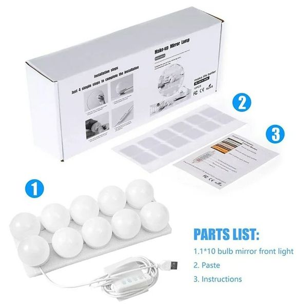 13ft Flexible LED Vanity Mirror Lights for Makeup Dressing Table Vanity Set 2PCS